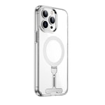Apple iPhone 15 Pro Kılıf Wiwu FYY-014 M-safe Şarj Özellikli Alüminyum Alaşım Metal Standlı Şeffaf Kapak