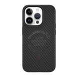 Apple iPhone 15 Pro Kılıf Wiwu LCC-107 Karbon Fiber M-safe Şarj Özellikli Kamera Korumalı Kabon Kapak