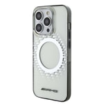Apple iPhone 15 Pro Max Kılıf AMG Orjinal Lisanslı M-safe Şarj Özellikli Eşkenar Dörtgen Desenli Transparan Kapak