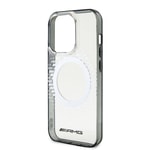 Apple iPhone 15 Pro Max Kılıf AMG Orjinal Lisanslı M-safe Şarj Özellikli Eşkenar Dörtgen Desenli Transparan Kapak