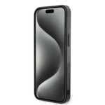 Apple iPhone 15 Pro Max Kılıf AMG Orjinal Lisanslı Çift Katmanlı Küçük Logolu Dörtgen Şerit Desenli Kapak