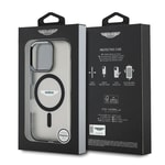 Apple iPhone 15 Pro Max Kılıf Aston Martin Orjinal Lisanslı M-safe Şarj Özellikli IML Baskı Logolu Metal Düğmeli Kapak
