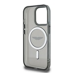 Apple iPhone 15 Pro Max Kılıf Aston Martin Orjinal Lisanslı M-safe Şarj Özellikli IML Baskı Logolu Metal Düğmeli Kapak