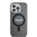 Apple iPhone 15 Pro Max Kılıf Aston Martin Orjinal Lisanslı M-safe Şarj Özellikli IML Baskı Logolu Metal Düğmeli Kapak