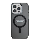 Apple iPhone 15 Pro Max Kılıf Aston Martin Orjinal Lisanslı M-safe Şarj Özellikli IML Baskı Logolu Metal Düğmeli Kapak
