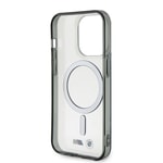 Apple iPhone 15 Pro Max Kılıf BMW M-safe Şarj Özellikli Transparan Silver Ring Orjinal Lisanslı Kapak