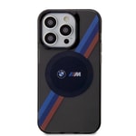 Apple iPhone 15 Pro Max Kılıf BMW M-safe Şarj Özellikli Transparan Tricolor Stripes Orjinal Lisanslı Kapak