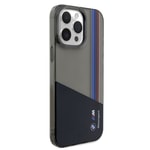 Apple iPhone 15 Pro Max Kılıf BMW Orjinal Lisanslı Yarı Transparan M Dizayn Çizgili Kapak