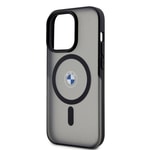 Apple iPhone 15 Pro Max Kılıf BMW Orjinal Lisanslı M-safe Şarj Özellikli IML Baskı Logolu Buzlu Mat Kapak
