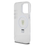 Apple iPhone 15 Pro Max Kılıf Ferrari M-safe Şarj Özellikli Standlı Buzlu Yüzey Dizayn Kapak