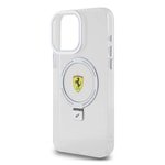 Apple iPhone 15 Pro Max Kılıf Ferrari M-safe Şarj Özellikli Standlı Buzlu Yüzey Dizayn Kapak