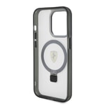 Apple iPhone 15 Pro Max Kılıf Ferrari M-safe Şarj Özellikli Standlı Buzlu Yüzey Dizayn Kapak