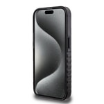 Apple iPhone 15 Pro Max Kılıf Ferrari Orjinal Lisanslı M-safe Şarj Özellikli Tırtıklı Kenar Tasarımlı Ortalanmış Logo Kapak