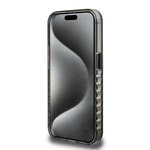 Apple iPhone 15 Pro Max Kılıf Ferrari Orjinal Lisanslı M-safe Şarj Özellikli Tırtıklı Kenar Tasarımlı Ortalanmış Logo Kapak