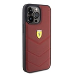 Apple iPhone 15 Pro Max Kılıf Ferrari Orjinal Lisanslı Deri Dikişli Arka Yüzey Metal Logo Tasarımlı Kapak