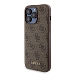 Apple iPhone 15 Pro Max Kılıf Guess Orjinal Lisanslı M-safe Şarj Özellikli Yazı Logolu 4G Desenli Kapak + Powerbank 5000mAh 2in1 Set