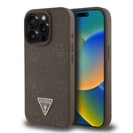 Apple iPhone 15 Pro Max Kılıf Guess Orjinal Lisanslı M-safe Şarj Özellikli Sıcak Baskılı Üçgen Logolu PU Deri Peony Kapak