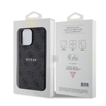 Apple iPhone 15 Pro Max Kılıf Guess Orjinal Lisanslı M-safe Şarj Özellikli PU Halkalı 4G Desenli Yazı Logolu Kapak