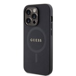 Apple iPhone 15 Pro Max Kılıf Guess Orjinal Lisanslı M-safe Şarj Özellikli Yazı Logolu Saffiano Kapak