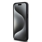 Apple iPhone 15 Pro Max Kılıf Guess Orjinal Lisanslı M-safe Şarj Özellikli PU Üçgen Logo 4G Desenli Kapak