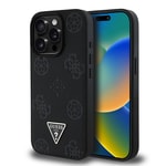 Apple iPhone 15 Pro Max Kılıf Guess Orjinal Lisanslı M-safe Şarj Özellikli Sıcak Baskılı Üçgen Logolu PU Deri Peony Kapak