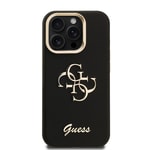 Apple iPhone 15 Pro Max Kılıf Guess Orjinal Lisanslı Grained Yazı Logolu Kamera Standlı Kapak