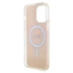 Apple iPhone 15 Pro Max Kılıf Guess Orjinal Lisanslı M-safe Şarj Özellikli Yazı Logolu Iridescent Kapak