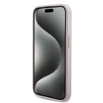 Apple iPhone 15 Pro Max Kılıf Guess Orjinal Lisanslı M-safe Şarj Özellikli PU Halkalı 4G Desenli Yazı Logolu Kapak