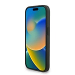 Apple iPhone 15 Pro Max Kılıf Guess Orjinal Lisanslı M-safe Şarj Özellikli PU Deri Bilek Askı İpli Yazı Logolu Kapak