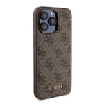 Apple iPhone 15 Pro Max Kılıf Guess Orjinal Lisanslı M-safe Şarj Özellikli Yazı Logolu 4G Desenli Kapak + Powerbank 5000mAh 2in1 Set