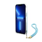 Apple iPhone 15 Pro Max Kılıf Guess Orjinal Lisanslı Desenli Yazı Logolu Askı İpli Holografik Glitter Peony Kapak