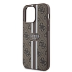 Apple iPhone 15 Pro Max Kılıf Guess Orjinal Lisanslı M-safe Şarj Özellikli 4G Şerit Tasarımlı Printed Kapak