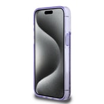 Apple iPhone 15 Pro Max Kılıf Guess Orjinal Lisanslı Transparan Sıvılı Simli Altın Çizgili Kapak