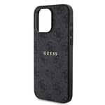Apple iPhone 15 Pro Max Kılıf Guess Orjinal Lisanslı M-safe Şarj Özellikli PU Halkalı 4G Desenli Yazı Logolu Kapak
