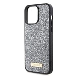 Apple iPhone 15 Pro Max Kılıf Guess Orjinal Lisanslı Taşlı Arka Yüzey Metal Yazı Logolu Kapak