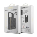 Apple iPhone 15 Pro Max Kılıf Guess Orjinal Lisanslı M-safe Şarj Özellikli Yazı Logolu 4G Desenli Kapak + Powerbank 5000mAh 2in1 Set