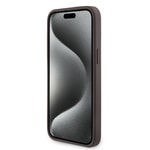Apple iPhone 15 Pro Max Kılıf Guess Orjinal Lisanslı M-safe Şarj Özellikli PU Halkalı 4G Desenli Yazı Logolu Kapak