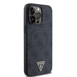 Apple iPhone 15 Pro Max Kılıf Guess Orjinal Lisanslı M-safe Şarj Özellikli PU Üçgen Logo 4G Desenli Kapak