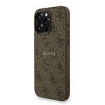 Apple iPhone 15 Pro Max Kılıf Guess Orjinal Lisanslı M-safe Şarj Özellikli PU Deri Bilek Askı İpli Yazı Logolu Kapak