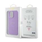Apple iPhone 15 Pro Max Kılıf Guess Orjinal Lisanslı M-safe Şarj Özellikli Yazı Logolu Saffiano Kapak