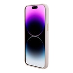 Apple iPhone 15 Pro Max Kılıf Guess Orjinal Lisanslı Yazı ve Taşlı 4G Logolu Metal Kamera Çerçeveli Silikon Kapak