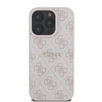 Apple iPhone 15 Pro Max Kılıf Guess Orjinal Lisanslı M-safe Şarj Özellikli 4G Desen Yazı Logolu Kapak