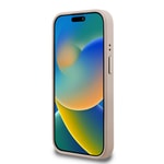 Apple iPhone 15 Pro Max Kılıf Guess Orjinal Lisanslı PU Deri Taşlı Üçgen Logo 4G Desenli Kamera Standlı Kapak