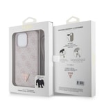 Apple iPhone 15 Pro Max Kılıf Guess Orjinal Lisanslı PU Deri Askılı Taşlı Üçgen Logo 4G Desenli Strass Crossbody Kapak
