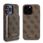 Apple iPhone 15 Pro Max Kılıf Guess Orjinal Lisanslı M-safe Şarj Özellikli Yazı Logolu 4G Desenli Kapak + Powerbank 5000mAh 2in1 Set