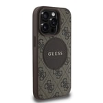 Apple iPhone 15 Pro Max Kılıf Guess Orjinal Lisanslı M-safe Şarj Özellikli Yazı Logolu Circle Classic Kapak