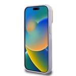 Apple iPhone 15 Pro Max Kılıf Guess Orjinal Lisanslı M-safe Şarj Özellikli Sıcak Baskılı Yazı Logolu Kamera Standlı PU Deri Peony Kapak