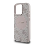 Apple iPhone 15 Pro Max Kılıf Guess Orjinal Lisanslı M-safe Şarj Özellikli Yazı Logolu Circle Classic Kapak