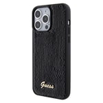 Apple iPhone 15 Pro Max Kılıf Guess Orjinal Lisanslı Pullu Arka Yüzey Metal Yazı Logolu Sequin Script Kapak