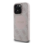 Apple iPhone 15 Pro Max Kılıf Guess Orjinal Lisanslı M-safe Şarj Özellikli Yazı Logolu Circle Classic Kapak